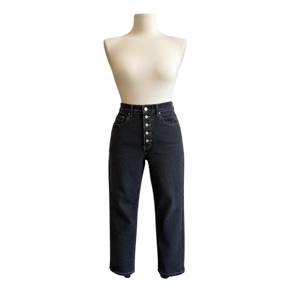 WEWOREWHAT Danielle Jeans Womens‎ Size 32 Black High Rise Button Fly